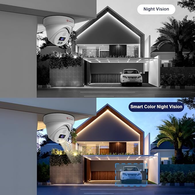 Anpviz 16CH PoE Security Camera System with Two-Way Audio, 16pcs Wired 6MP PoE IP Camera with Human Vehicle Detection, 4K 16CH NVR Built-in 4TB HDD for 24/7 Recording, Smart Color Night Vision