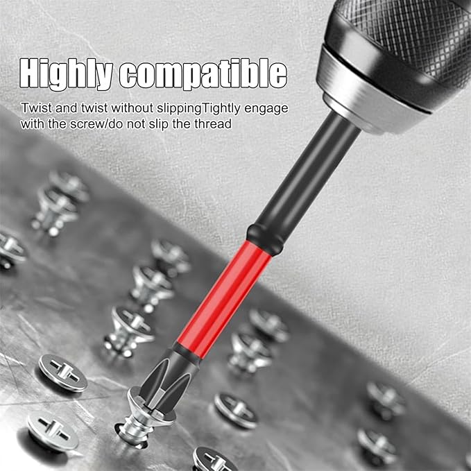 FPH2 Impact Screwdriver Bit Set, S2 Steel 65mm & 110mm Slotted Heads 1/4 inch Hex Shank, CNC Machined Tips with Magnetism, Cross Slot Screw Driver Drill Bits Used on Electricians