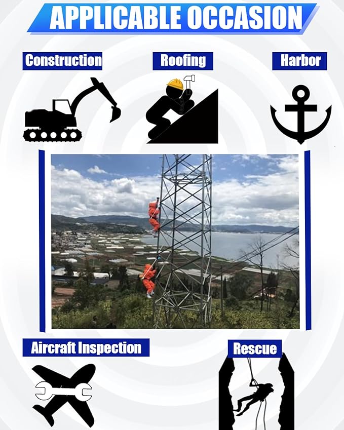 20FT Shemior Web Self Retracting Lifeline, No Tangle Lightweight Housing SRL, Self Retractable Safety Lanyard, Fall Arrest Protection PPE Gear for Roofing Construction, OSHA/ANSI Compliant