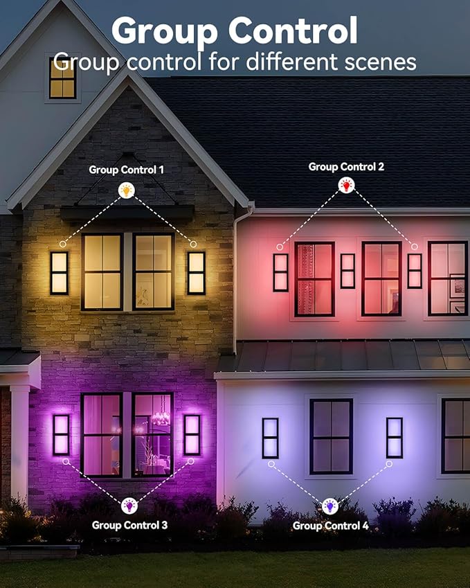 SHIMR Outdoor Wall Lights, Smart Porch Lights 1500LM RGBCW Outdoor Light Fixture, Wi-Fi Control Color Changing Exterior Sconce IP65 Waterproof Antirust, Works with Alexa Google Assistant [ETL Listed]