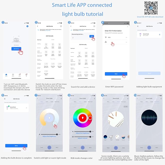 Tuya Smart GU10 Light Bulb,WiFi(2.4G),300 Lumens Dimmable LED Light Bulbs, Color Changing & Tunable White (2700K-6500K), Works with Alexa, Google Home & Smart Life App, No Hub Required(4Pack)