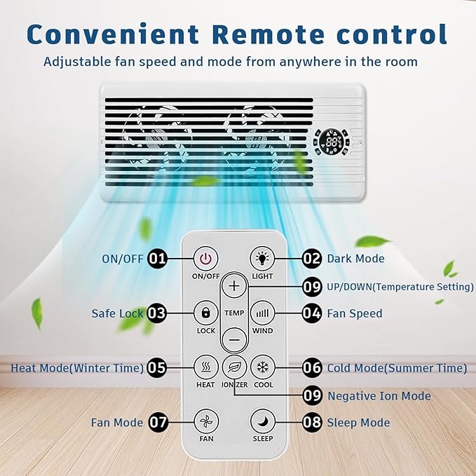 Register Booster Fan for 4" x 10" Register Holes, Smart AC Vent Booster Fans Improves Heating & Cooling with Remote and Thermostat Control,10-Speed Quiet Vents Fan for Floor Ceiling