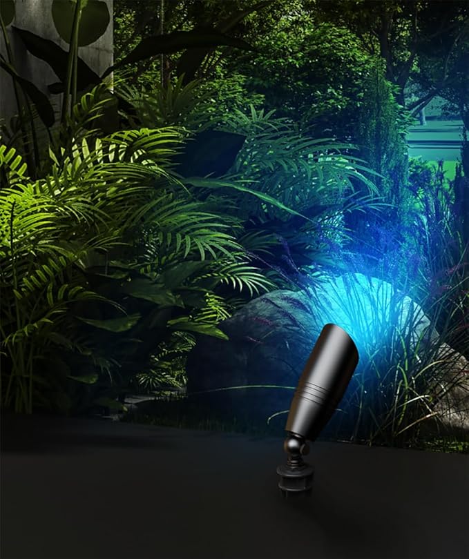 Smart RGB Low Voltage Landscape Lighting, 12V Color Changing Outdoor Spot Lights, Waterproof IP65 LED Garden Lights with App Control, Warm White to Multicolor, Uplight for Driveway (4Pack)