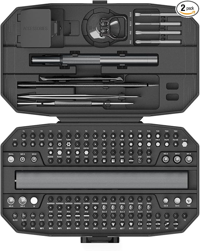 Precision Electric Screwdriver Set,160-in-1 Mini Electric Screwdriver,650mAh Rechargeable Screwdrivers,S2 Magnetic Bit,3 Torque Settings,Repair Tool Kit for Computer Phone Laptop Camera Watch Glasses