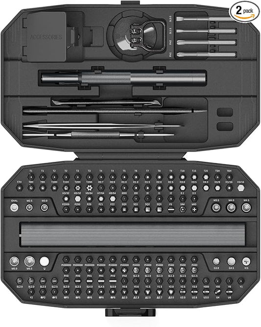 Precision Electric Screwdriver Set,160-in-1 Mini Electric Screwdriver,650mAh Rechargeable Screwdrivers,S2 Magnetic Bit,3 Torque Settings,Repair Tool Kit for Computer Phone Laptop Camera Watch Glasses