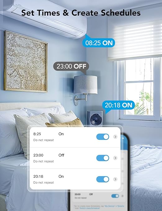 Govee Dual Smart Plug 4 Pack, 15A WiFi Bluetooth Outlet, Work with Alexa and Google Assistant, 2-in-1 Compact Design, Govee Home App Control Remotely with No Hub Required, Timer, FCC and ETL Certified