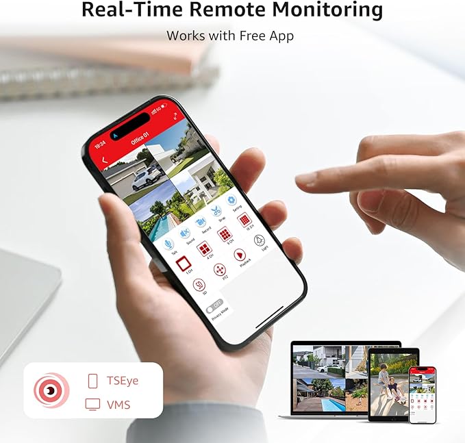 Wired Security Camera System, 8 Channel 5MP Lite CCTV Surveillance DVR Kit with 4 x 3MP Home AHD Security Camera Outdoor, IP66 Waterproof Metal Shell, Remote Access, Smart Detection,500G HDD