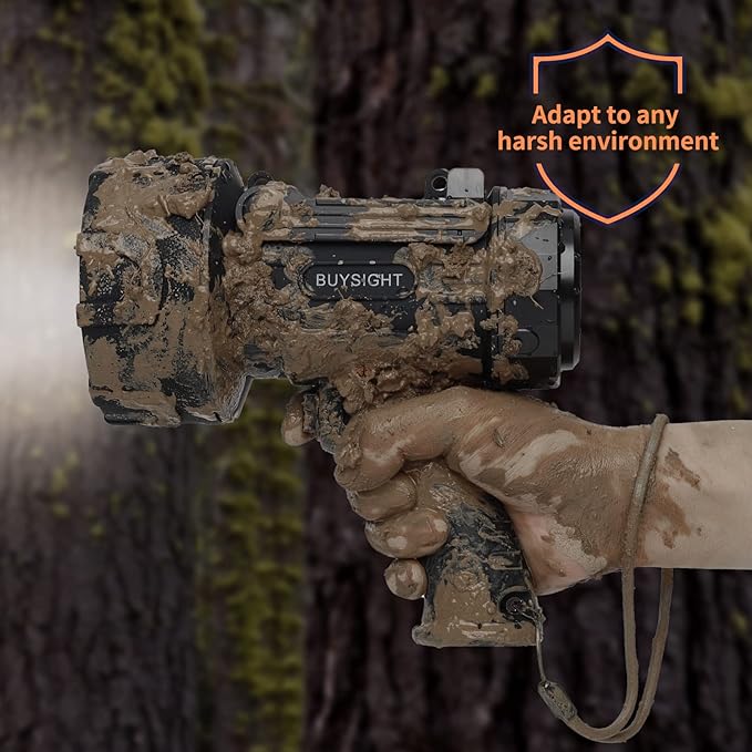 BUYSIGHT Rechargeable Spotlight Flashlight,1000,000 lumens Hand held Spotlight Waterproof Flashlight Hunting Lamp with red Filter (Graphite Black)