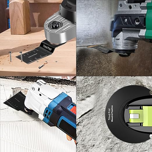 45PCS Oscillating Saw Blades, Professional Multitool Blades for Wood Nails Metal Plastics, Quick Release Multi Tool Blades Kits Fit Dewalt Milwaukee Ryobi Bosch Fein Porter Genesis