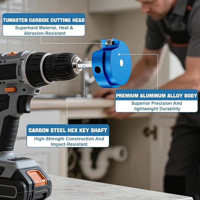 Ecarke 9 Pcs PVC Pipe Reamer Kit With 1/2 inch 3/4 inch 1 inch 1-1/4 inch 1-1/2 inch 2 inch 2.5 inch 3 inch 4 inch PVC Pipe Cutter Tool Kit PVC Fitting Saver Compatible with 1/2" Drills