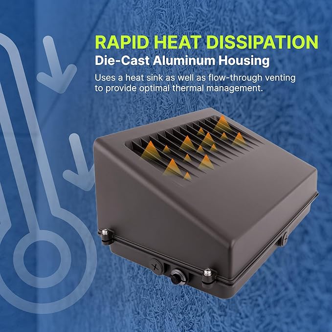 125W/105W/76W Full-Cutoff LED Wall Pack Lights, Selectable Wattage & CCT (5000K/4000K/3000K), LED Wall Light, Energy Efficient, Durable, Outdoor Commercial Wall Pack Light, 20,812LM