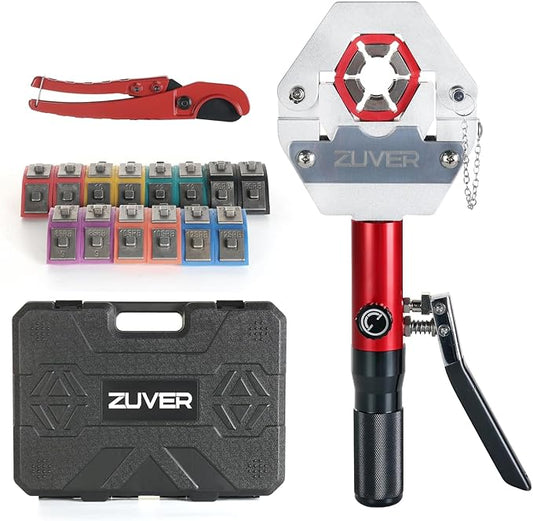 Hydraulic AC Hose Crimper Kit with Pipe Cutter and 7 Dies- Handheld 71500 Hydra-Krimp for Air Conditioning Repair, Manual Crimper for BH Air Conditioner Hose & Beadlock Fittings