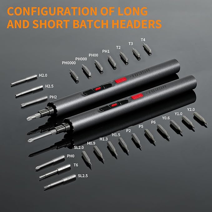 Mini Electric Screwdriver Set,Precision Electric Screwdriver， With 28-in-1 Magnetic Bits, 3 Gears Torque, 3LED light，Overload Protection, high torque，Repair Tool Set for Phone Camera Laptop