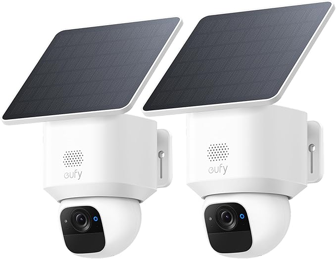 eufy Security SoloCam E30, 2 Pack, Security Cameras Wireless Outdoor, Solar Camera Outdoor Wireless, 360° Pan, AI Tracking, 2K Clarity, No Monthly Fee, Supports Only 2.4GHz