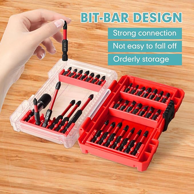 35Pcs Screwdriver Bits Set S2 Steel Screwdriver Impact Kit With a Storage Case, Used for Power Screwdrivers and Electric Drill Drivers