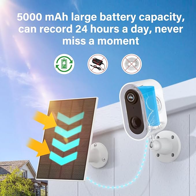 4MP Wireless Security Camera System with 10" LCD Monitor & 64G Card, Outdoor/Indoor WiFi Home Surveillance 24/7 Recording Motion Detection Color Night Vision Two-Way Voice Expandable 10CH