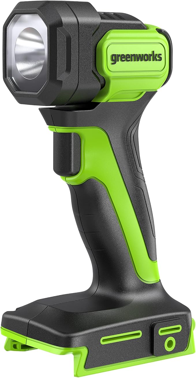 Greenworks 24V Cordless High Intensity LED Flashlight Kit, 200lm Handheld Light, Tool Only