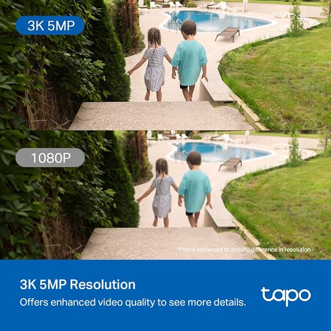 Tapo 3K 5MP Outdoor Pan/Tilt Security Wi-Fi Camera – 360° View, Free Person/Vehicle Detection, Starlight Color Night Vision, IP66, Sound and Light Alarm, Works w/Alexa and Google Home, VistaCam 360°