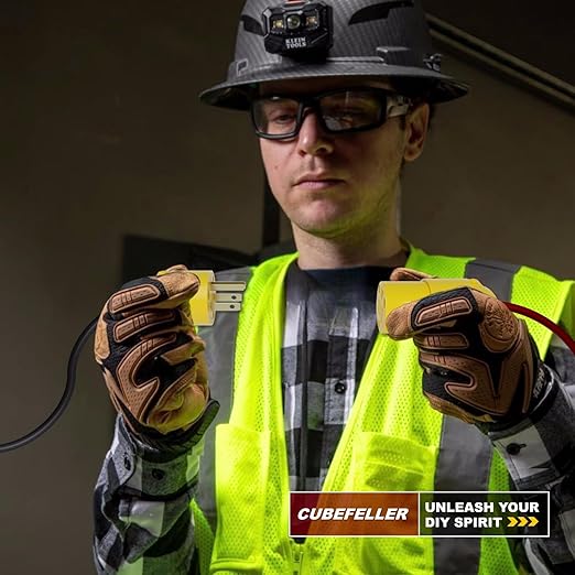 CUBEFELLER® Electrical Replacement Plug & Connector Set, Extension Cord Ends Male and Female, 3 Prong, 15Amp, 125Volt, NEMA 5-15P & NEMA 5-15R, UL Listed,5 Set,Comes with a Screwdriver,ER0105S