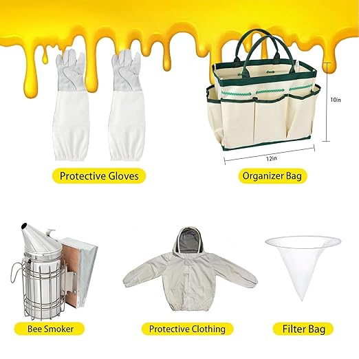 Beekeeping Supplies Beekeeping Starter Kit 32Pcs Beekeeping Tools and Equipment, Bee Smoker Kit for Beginners and Professionals