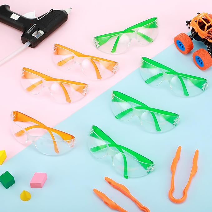 Kanayu 48 Pack Kids Protective Safety Glasses Bulk Kids Safety Goggles Scratch Impact Resistant Goggles Eyewear