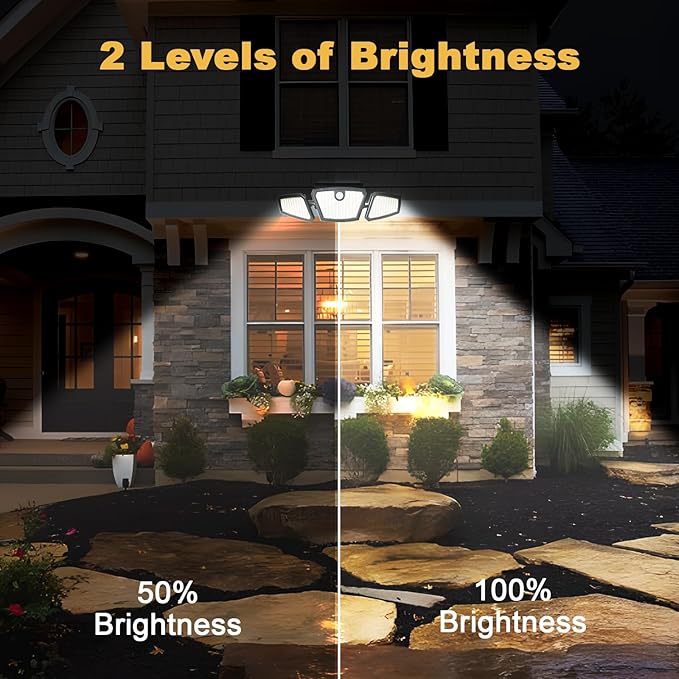 Motion Sensor Lights Indoor/Outdoor 2 Pack 2100LM, 6500K Wireless IP65 Waterproof 3 Heads Outdoor Battery Powered Flood Lights for Garage, Porch, Basement, Barns, Yard, Home Security