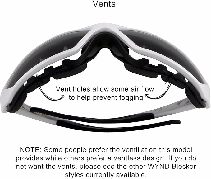 WYND Blocker Motorcycle Riding Glasses Extreme Sports Wrap Sunglasses (White/Smoke)