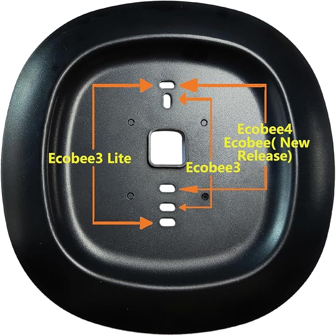 Black Thermostat Decorative Wall Trim Plate Mount Fits Ecobee3, 3 Lite, 4 Smart Home WiFi Thermostat (1 Pack)