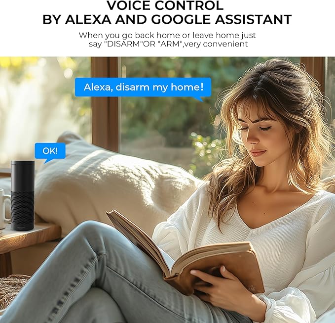 Home Alarm System,Wireless Home Security System with Door and Motion Sensors,5 Piece Alarm Kits,4G SMS/Phone App Instant Alerts,24/7 Professional Monitoring for Villa,Apartment,Kids Safety