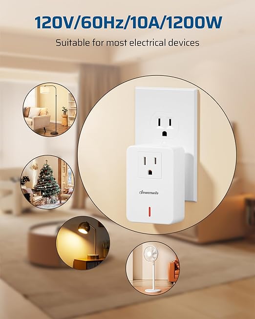 DEWENWILS Wireless Remote Wall Switch and Outlet, Plug in Remote Control Outlet Light Switch, No Wiring, Expandable, 100ft RF Range, ETL Listed (2 Switches and 1 Receiver)