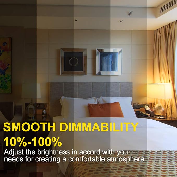 Energetic LED Bulbs 100 Watt Equivalent，Daylight 5000K A19 Dimmable Light Bulbs, 13.5W 1600lm CRI80+, 15000Hrs, ETL Listed, 6-Pack