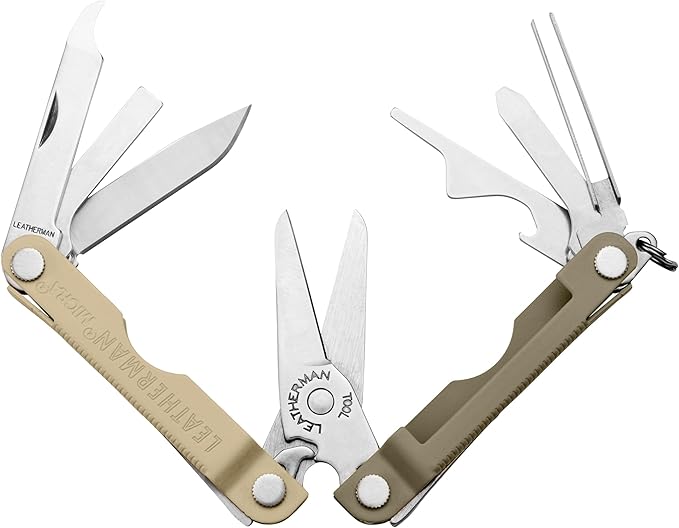 LEATHERMAN, Micra, Keychain Multi-tool with Grooming Tools, Mini Pocketknife for Everyday Carry (EDC), Hobbies & Outdoors, Built in the USA, Cappuccino