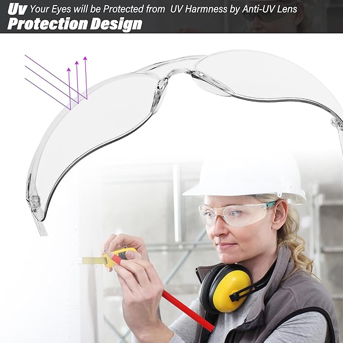 Safety Glasses for Men Women ANSI Z87.1 Safety Glasses Bulk Protective Eyewear Scratch-Resistant
