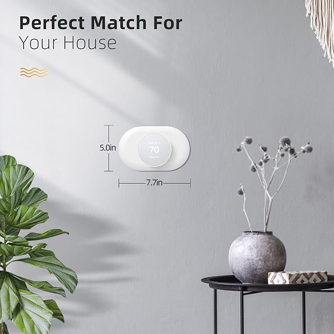 Compatible with Google Nest Thermostat 2020 Wall Plate Cover, Nest Thermostat Trim Kit, Nest Thermostat Wall Plate Cover, Nest Thermostat Accessory Easy Installation - Snow