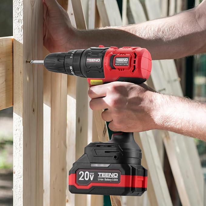 Cordless Combo Kit 20V, 3-in-1 Cordless Multi-Tool Woodworking Tool Set with Toolbox, Drill, Impact Wrench, Oscillating tool, 1 X 3.0Ah Battery and Charger