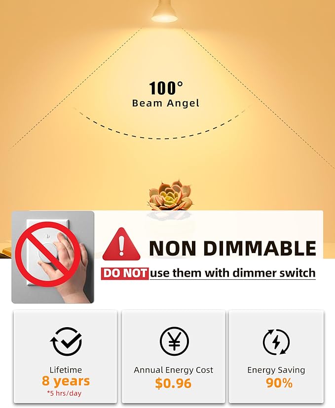 Lumiverse 90 Pack GU10 LED Bulb, Non-dimmable 4W (35W Equivalent) 100 Degree Flood Beam 2700K Soft White, Halogen Replacement for Kitchen, Living Room, Bedroom