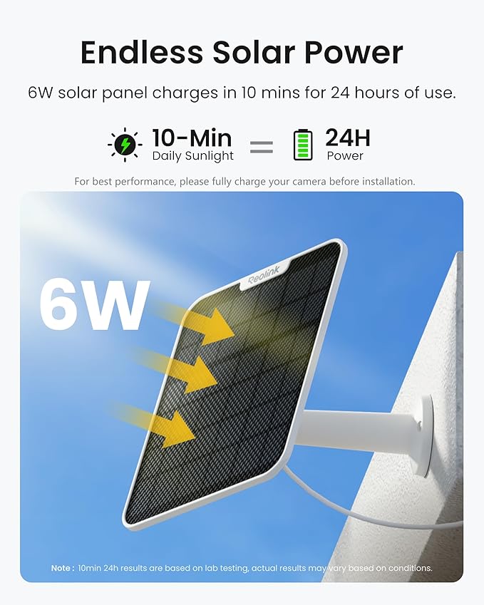 REOLINK 4K Solar Camera Outdoor Wireless, Dual-Lens 180° View for Home Security, ColorX Night Vision, No Subscription, Smart Detection, Local Storage, Wi-Fi 6