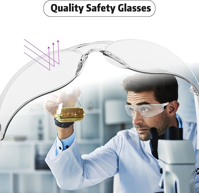 Safety Glasses for Men Women ANSI Z87.1 Safety Glasses Bulk Protective Eyewear Scratch-Resistant