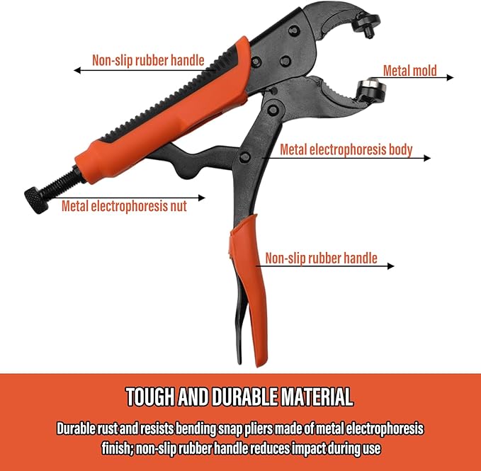 Coowolf Heavy Duty Snap Button Kit, Metal Snap Fasteners Kit Tool with 60 Set Installation or Repair Stainless Snaps for Fabric, Boat Cover, Canvas, Tarp, Clothes