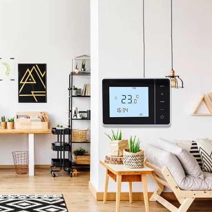 Programmable Thermostat TX9600TS Programmable Large Touchscreen Heating Cooling Thermostat, White