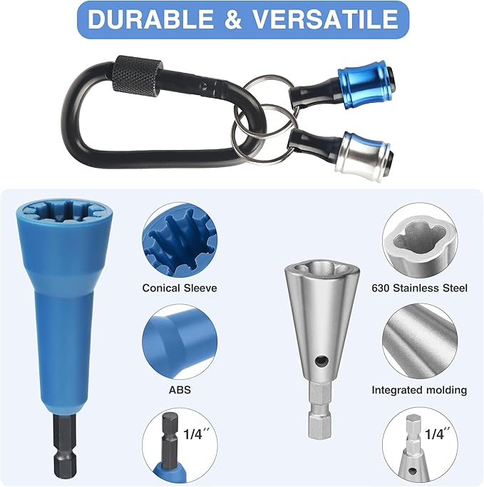 Wire Nut Twister,with 2pcs Bit Holders 1/4" Socket,Hex Shank Screwdriver Bit Holder,Wire Twisting Tool,Wire Nut Twister for Electrical Power Drill,Wire Twister for Quick Twisting Cable
