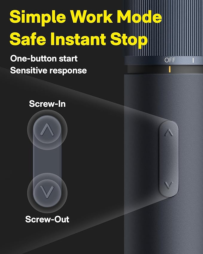 HOTO Electric Screwdriver Kit, 12+20 Extra Bits Enhanced Set, 3.6V Cordless Screwdriver Rechargeable USB-C, 3 Torque Settings, 1500mAh Battery, LED Light for Furniture/Electrical Repairs