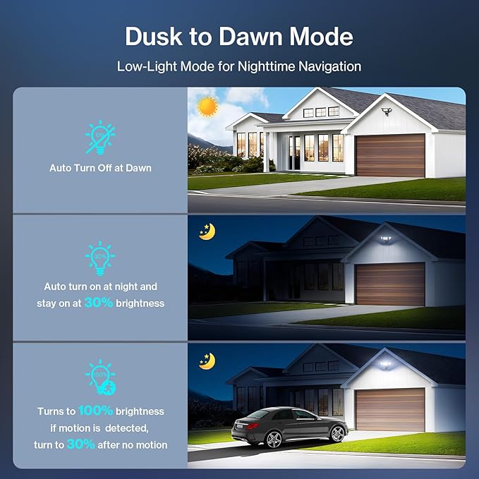 60W Motion Sensor Outdoor Lights, 6000lm Dusk to Dawn Flood Lights Outdoor Motion Sensor, IP65 Waterproof LED Security Lights Motion Outdoor, 6500K Motion Detector Lights for Outside, Yard (Black)