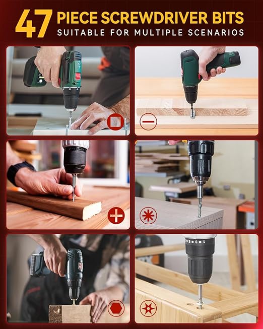 KingTool 400 Pcs Drill Bit Set - Drill Bits Screwdriver Bit Set Case with Drawer, Bit Set Designed for Various Drilling & Screw Driving Tasks for Metal, Wood, Masonry, Perfect for DIY Projects