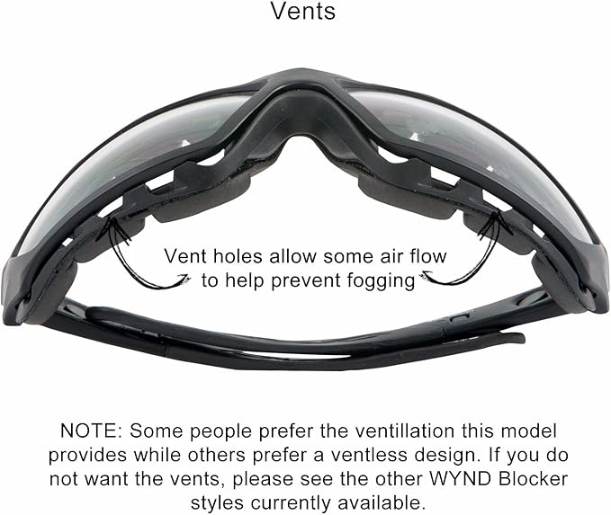 WYND Blocker Motorcycle Riding Glasses Extreme Sports Wrap Sunglasses (Black/Clear)