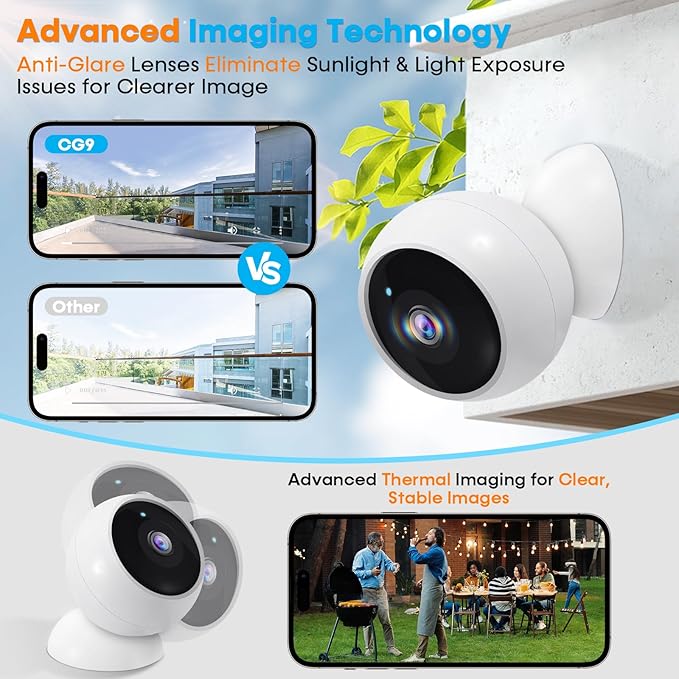 AMTIFO Security Cameras Wireless Outdoor: Magnetic 2-Pack Install-Free Indoor Smart 2K WiFi - Long Battery Life Powered Wireless Cameras for Home Security with AI Motion Detection