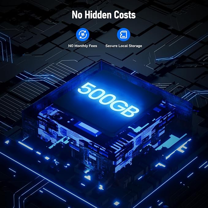 Camcamp 5MP Outdoor Security Camera System, 4Pcs POE Wired Cameras for Home Security with 8CH 4K CCTV NVR, Auto Tracking, 2-Way Audio, Color Night Vision, 500GB HDD 24/7 Recording, Business