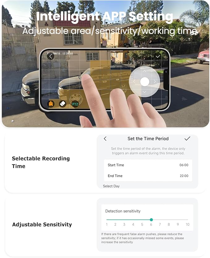 Security Camera Outdoor Wireless, 3K/5MP Solar Camera Outdoor Wireless, Battery Powered 360°PTZ, Color Night Vision,PIR Motion Detection,2-Way Audio,Compatible with Alexa