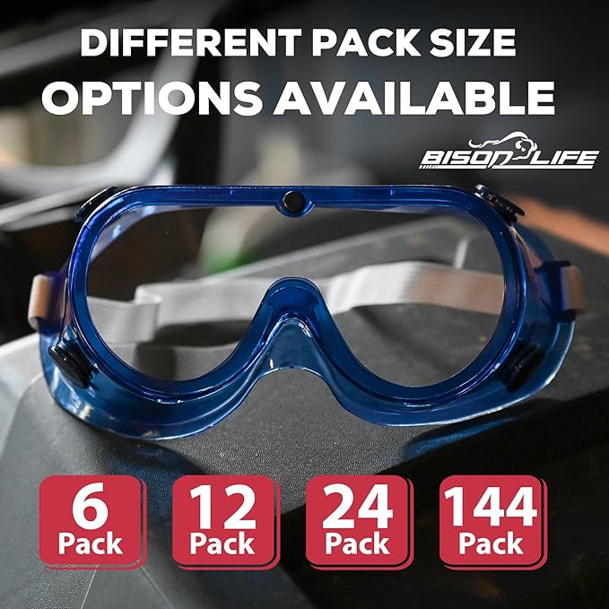 BISON LIFE Kids Safety Glasses, Bulk Kids Protective Glasses ANSI Z87.1 Safety Glasses for Kids, Science Safety Goggles Pack