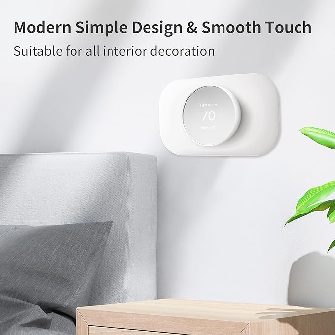 Compatible with Google Nest Thermostat 2020 Wall Plate Cover - Petrichor Nest Thermostat Trim Kit, Made for Google Nest Thermostat 2020, Cover Imperfections Easy to Install (White)